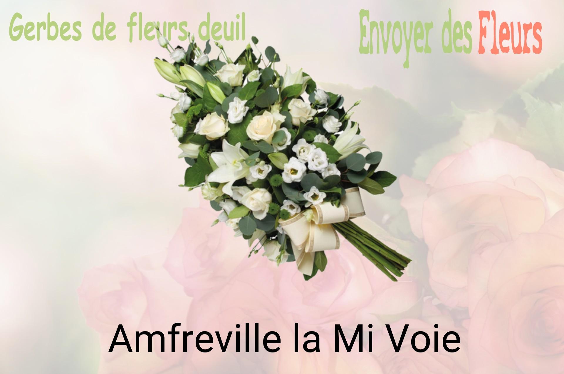 Gerbe de fleurs de deuil livrée à Amfreville-la-Mi-Voie
